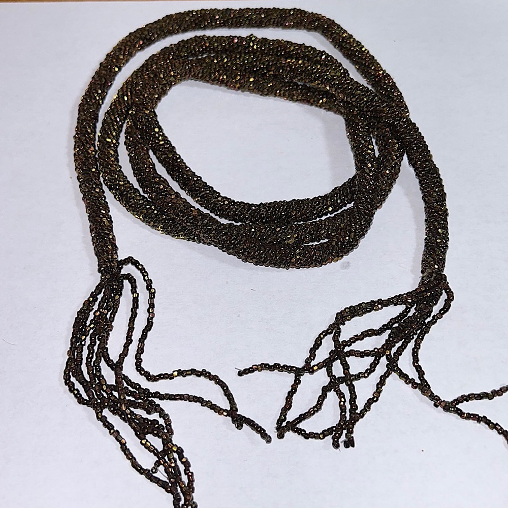 Genuine Old Crochet Bead Snake Necklace
